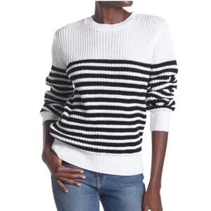 Cotton Emporium Crew Neck Raglan Sleeve Texture Stitch Stripe Sweater‎ XS $52